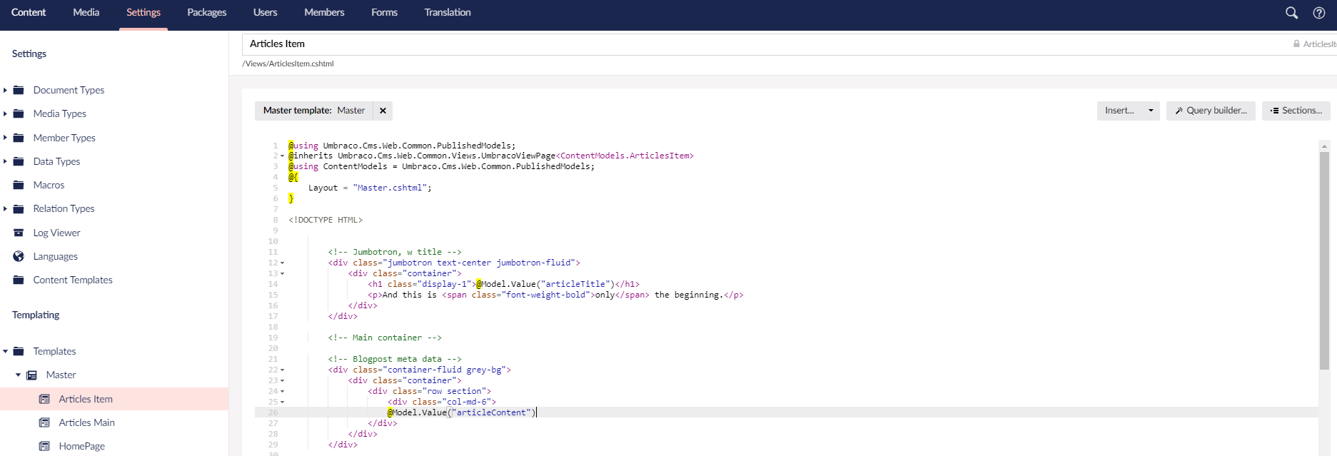 Articles Item Template