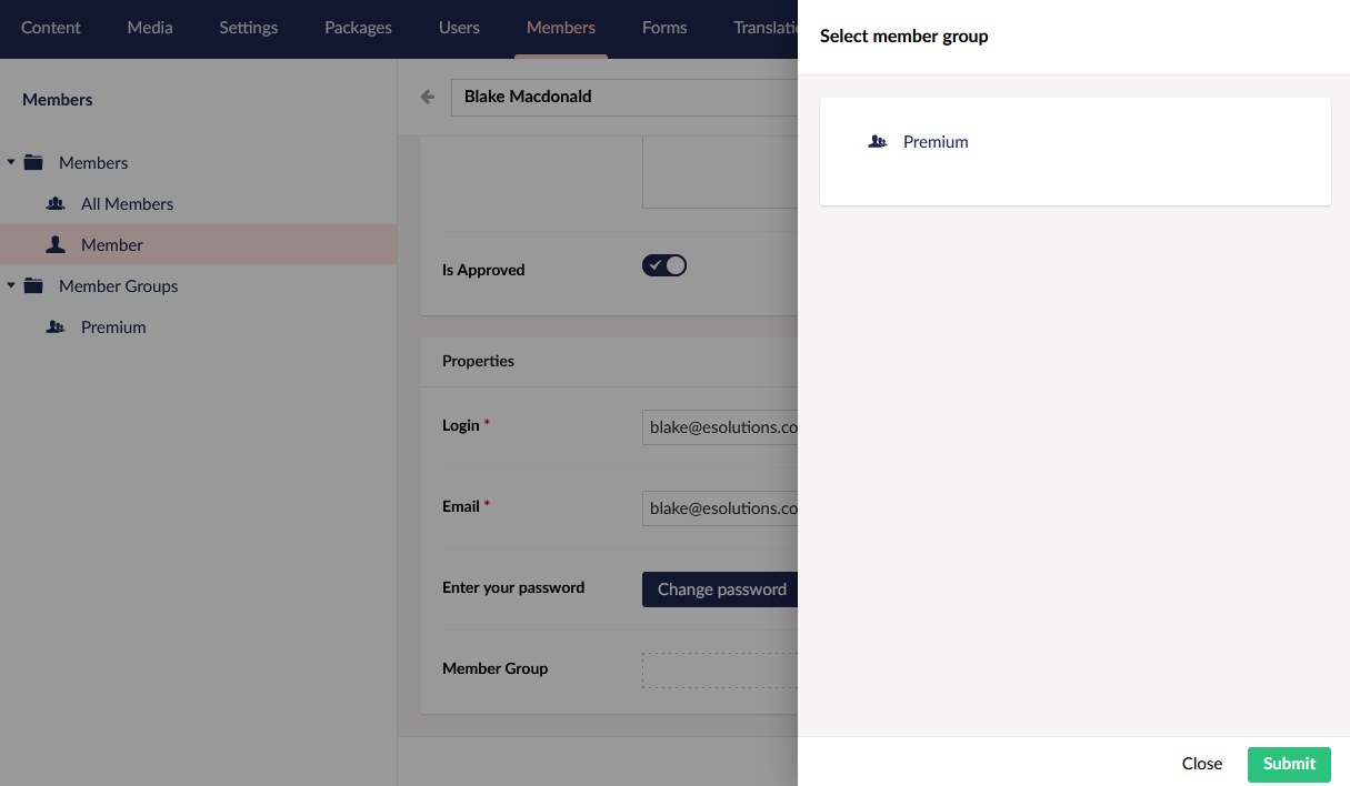 Member group assign