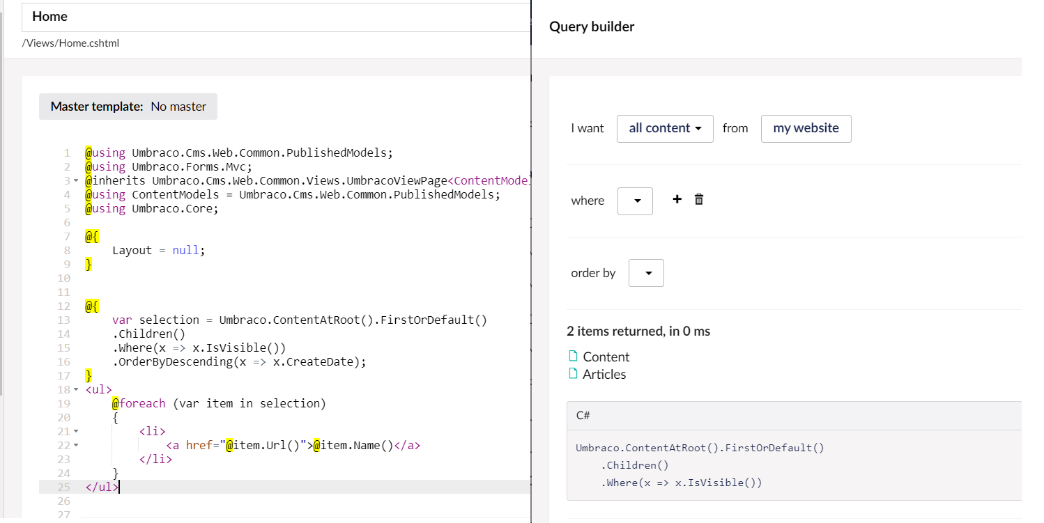 Query helper